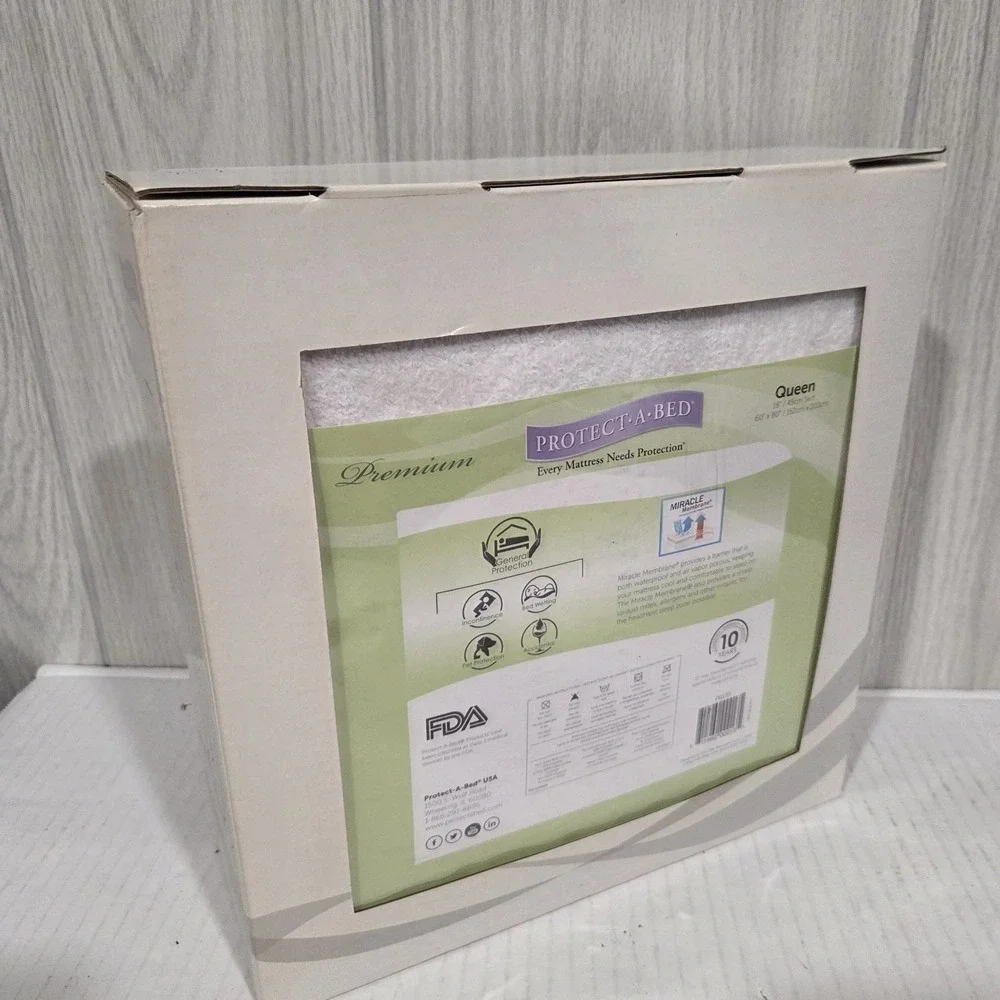 Protect-A-Bed Premium Cotton Terry Queen Mattress Protector Waterproof New